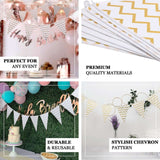 7.5ft | Rose Gold Chevron Print Triangle Pennant Flag Party Banner