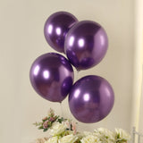 50 Pack Chrome Purple Biodegradable Latex Balloons 12inch Thick Eco Friendly Metallic Party Balloons