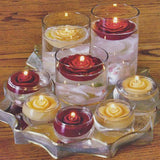 4 Pack | 2.5inches Gold Rose Flower Floating Candles, Wedding Vase Fillers