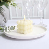 2 Pack | 2inch Ivory Flameless Flickering LED Bubble Candles