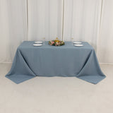 90x132inch Dusty Blue Seamless Premium Polyester Rectangular Tablecloth - 220GSM for 6 Foot Table