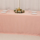 Dusty Rose Seamless Lamour Satin Rectangle Tablecloth - 90x156inch for 8 Foot Table