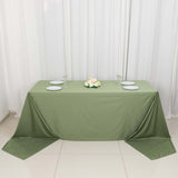 90x156inch Dusty Sage Green Premium Scuba Wrinkle Free Rectangular Tablecloth, Seamless Scuba