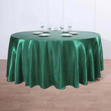 120 Hunter Emerald Green Satin Round Tablecloth