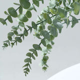 3 Bushes | 30inch Frosted Green Artificial Eucalyptus Branches Faux Plant#whtbkgd