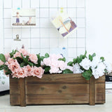 18"x6" | Smoked Brown Rustic Natural Wood Planter Box With Removable Plastic Liners