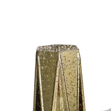 2 Pack | 8 inch Gold Mercury Glass Vases | Geometric Vases Flower Centerpieces