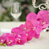 2 Stems | 40inch Tall Fuchsia Artificial Silk Orchid Flower Bouquets