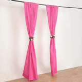 2 Pack Fuchsia Polyester Event Curtain Drapes, 10ftx8ft Backdrop Event Panels With Rod Pockets