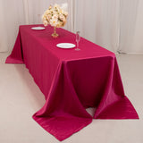 Fuchsia Seamless Lamour Satin Rectangle Tablecloth - 90x156inch for 8 Foot Table