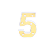 6" Gold 3D Marquee Numbers | Warm White 6 LED Light Up Numbers | 5