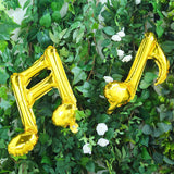 6 Pack | Metallic Gold Single & Double Music Note Mylar Foil Balloons