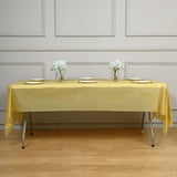 5 Pack Gold Rectangle Plastic Table Covers, 54inchx108inch PVC Disposable Tablecloths