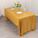 60x126inch Gold Shimmer Sequin Dots Polyester Tablecloth, Wrinkle Free Sparkle Glitter