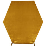 8ftx7ft Metallic Gold Soft Velvet Fitted Hexagon Wedding Arch Cover