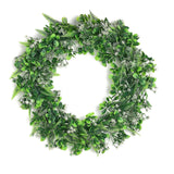 2 Pack | 22inch White/Green Artificial Lifelike Boxwood Fern Mix Spring Wreaths