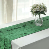 12x108inch Green 3D Leaf Petal Taffeta Fabric Table Runner