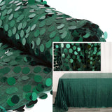 54inch x 4 Yards Hunter Emerald Green Big Payette Sequin Fabric Roll, Mesh Sequin Craft Fabric Bolt