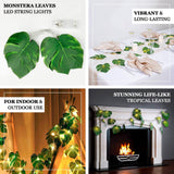 10ft Warm White LED Artificial Tropical Palm Leaf Vine String Lights