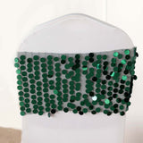 5 Pack | Hunter Emerald Green Big Payette Sequin Round Chair Sashes