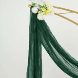 20ft Hunter Emerald Green Gauze Cheesecloth Fabric Wedding Arch Drapery, Window Scarf Valance