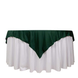 70" Hunter Emerald Green Premium Scuba Wrinkle Free Square Table Overlay, Scuba Polyester