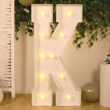 4ft White Large Marquee Light Up Letter K Mosaic Balloon Frame Pre-Cut Foam Board 10 Warm White