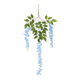 5 Pack 44inch Silk Hanging Wisteria Flower Garland Vines in Blue, Elaborated 3 Full Strands