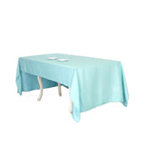 60"x126" Light Blue Polyester Rectangular Tablecloth