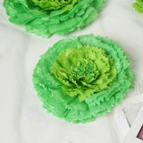 6 Multi Size Pack | Carnation Mint Green Dual Tone 3D Wall Flowers Giant Tissue Paper Flowers - 12",16",20"