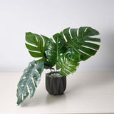 6 Stems | Assorted Green Artificial Silk Tropical Monstera Leaf Plants