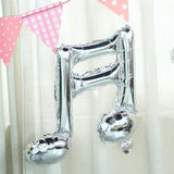 6 Pack | Shiny Silver Single & Double Music Note Mylar Foil Balloons