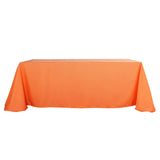 72"x120" Orange Polyester Rectangle Tablecloth, Reusable Linen Tablecloth