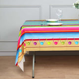 5 Pack Mexican Serape Rectangle Plastic Table Covers Cinco De Mayo Theme PVC Waterproof