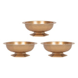 3 Pack Gold Roman Style Footed Compote Flower Bowl Vase Round Decorative Plastic Pedestal#whtbkgd