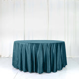 120Inch Peacock Teal Seamless Premium Velvet Round Tablecloth, Reusable Linen