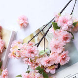 4 Bushes | 40inch Tall Pink Artificial Silk Cherry Blossom Flowers, Branches