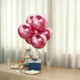 25 Pack | 12inch Metallic Chrome Pink Latex Helium or Air Party Balloons