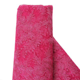 54inch x 4 Yards Fuchsia Floral Embroidered Lace Tulle Fabric Bolt, DIY Craft Fabric Roll