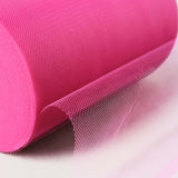 6Inchx100 Yards Fuchsia Tulle Fabric Bolt, Sheer Fabric Spool Roll For Crafts