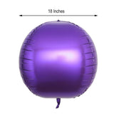 2 Pack | 18inch 4D Shiny Purple Sphere Mylar Foil Helium or Air Balloons