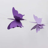 2 Pack | 9ft Purple 3D Paper Butterfly Hanging Garland Streamers, Party String Banners