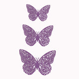 12 Pack | 3D Purple Butterfly Wall Decals DIY Removable Mural Stickers Cake Decorations