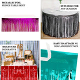 Metallic Foil Fringe Table Skirt, Self Adhesive Party Table Skirt