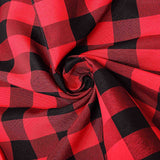 Buffalo Plaid Tablecloth | 90x156 Rectangular | Black/Red | Checkered Polyester Linen Tablecloth