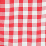 90" White Red Buffalo Plaid Round Tablecloth, Gingham Polyester Checkered Tablecloth#whtbkgd