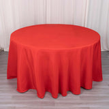 120inch Red 200 GSM Seamless Premium Polyester Round Tablecloth