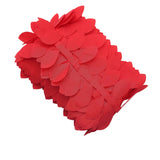 50ft | 4inch Red Leaf Petal Taffeta Ribbon Sash, Artificial DIY Fabric Garlands