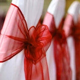 5 PCS | Red Sheer Organza Chair Sashes