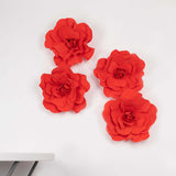 4 Pack | 16inch Large Red Real Touch Artificial Foam DIY Craft Roses